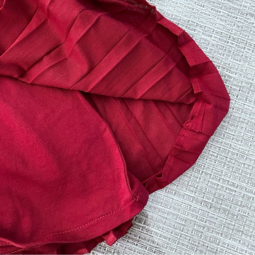 NWT Polo Ralph Lauren Girls Dress Size 6 Red Pleated Skirt Cotton Knit Holiday - Picture 5 of 9